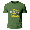 Work hard peg harder t-shirt print of-white Embroidery Oversize T-shirt