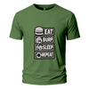 Eat brup sleep repeat t-shirt print blue Embroidery Oversize T-shirt