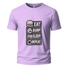 Eat brup sleep repeat t-shirt print blue Embroidery Oversize T-shirt