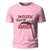 Work hard peg harder t-shirt print of-white Embroidery Oversize T-shirt