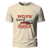 Work hard peg harder t-shirt print of-white Embroidery Oversize T-shirt