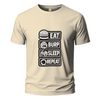 Eat brup sleep repeat t-shirt print blue Embroidery Oversize T-shirt