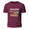 Work hard peg harder t-shirt print of-white Embroidery Oversize T-shirt