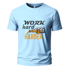 Work hard peg harder t-shirt print of-white Embroidery Oversize T-shirt