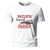 Work hard peg harder t-shirt print of-white Embroidery Oversize T-shirt
